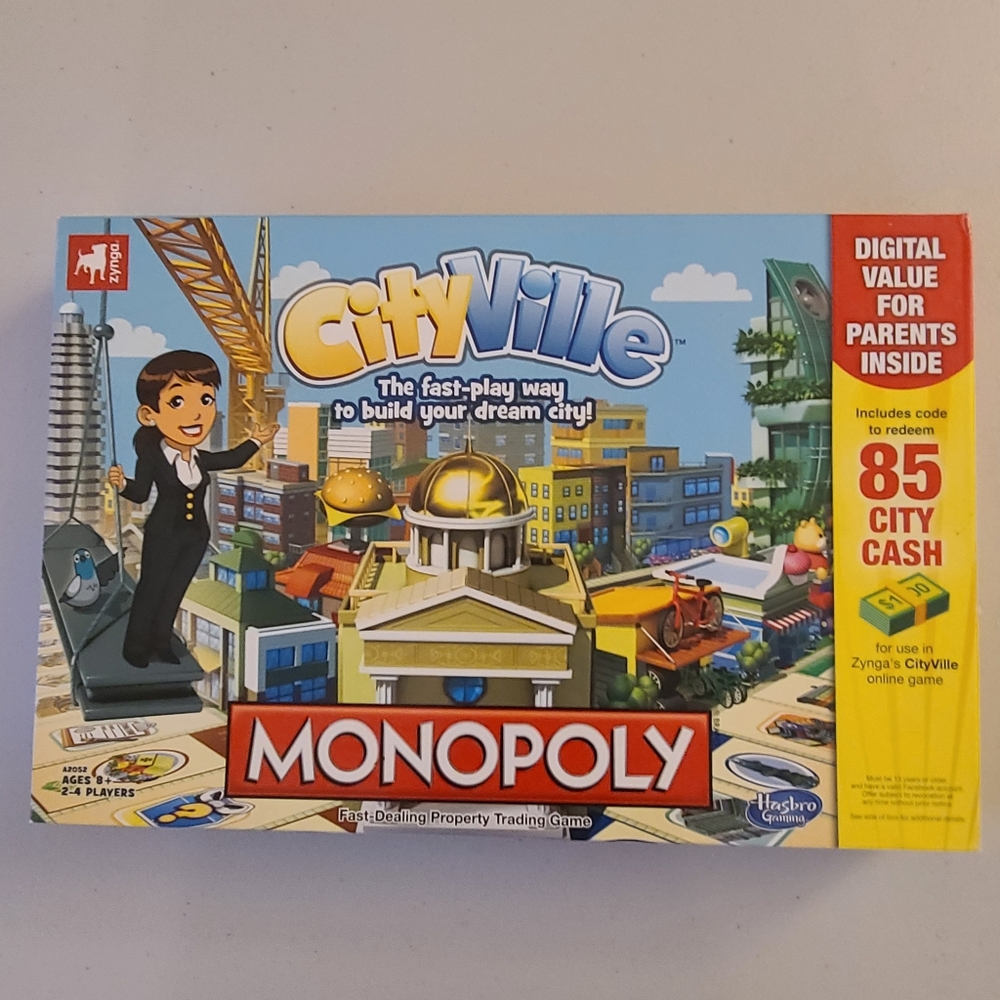 CityVille Monopoly Game - Hasbro Zynga @2012 - Made in the USA